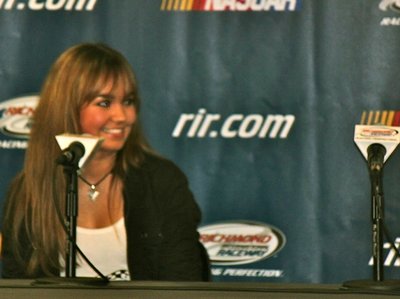 Richmond International Raceway Media Room - before performing the Anthem