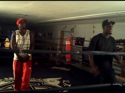 Michael Knight wit big cuz Andre Berto BEHIND THE SCENES of "Can't F Wit Me" video shoot.........Its