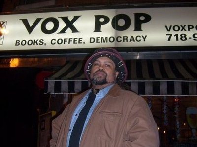 Mwalim in front of Vox Pop - Brooklyn, NY