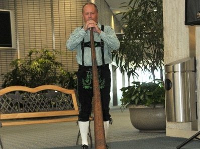 Claude playing the Alphorn