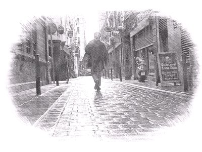Dublin street after rain