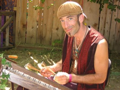 playing hammered dulcimer
