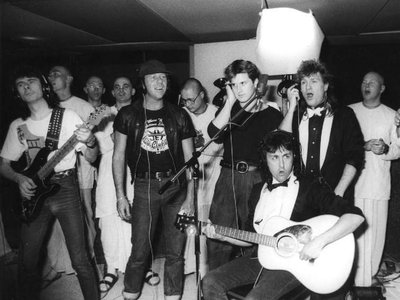 Incredible Penguins 1985 recording War is Over with Steve Gilpin and Scott Carne and Hare Krishna's
