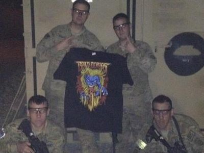 Matt, John and a couple friends Rich, Josh showing battle cross some love from Afghanistan