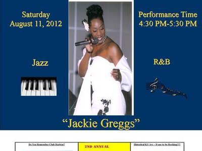 "Jackie Greggs-Vocalist" will be performing at "The 2nd Annual Kentucky Avenue Renaissance Festival"