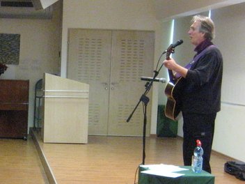 In concert for an audience of Arabs, Bedouin and Jews at Kaye Academic College, Beersheva, Israel