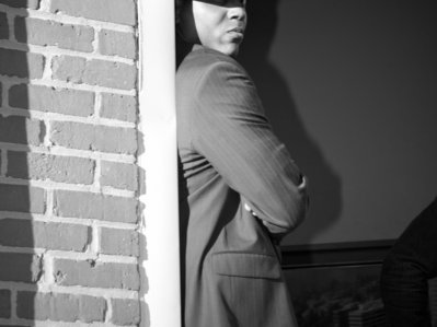 Bron G is serious about his music (black and white)!