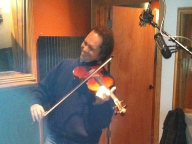 Vi Fiddling it up at Swingfingers Studio