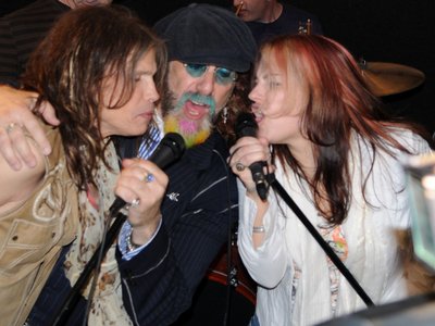 Nathalie with Steven Tyler and Mark Hudson.