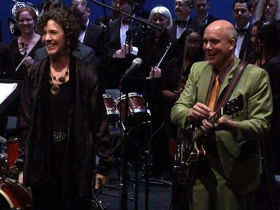 with the orchestra