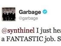 Garbage's feedback on the remix I made of their song "Automatic Systematic Habit"