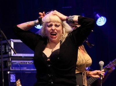 Mandy on stage with the Lucky Peterson Band at BluesAlive 2012 in Sumperk CZ 11/17/2012