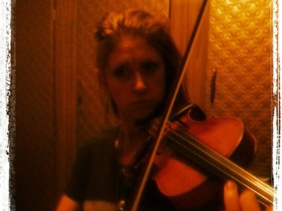 Vanessa messing around with some violin parts.