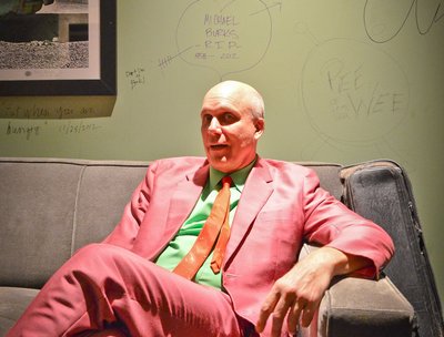 Seated Pink suit Charlie