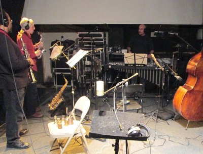 THE RED MICROPHONE in session: Ras Moshe, Rocco Iacavone, John Pietaro, Nicolas Letman-Burtinovic