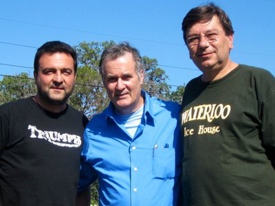 Franco,Jeff and Alessandro in the parking lot of Arlyn Studios,Austin -March 2012