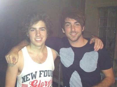 Richie hanging with Alex Gaskarth back stage! This made it in AP magazine!