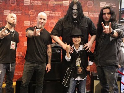 NAMM Show 2011, Anaheim CA. Hanging with some of my guitar idols & my new body guard Mick Thompson! 