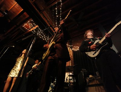 The Highballers perform during a live show. (left- Victoria , Mike, Kendall and Sean.)