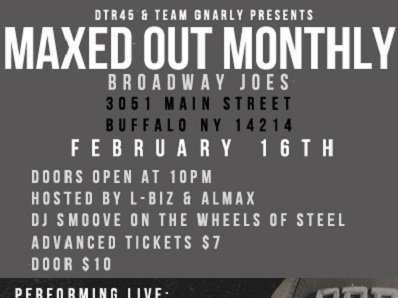 Final Maxed Out Monthly event... Feb. 16th