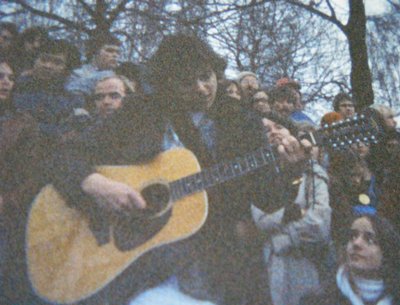 John Lennon Memorial - Seattle Center  12/14/80 with bride of 3 weeks (Mary Jane) seated right.