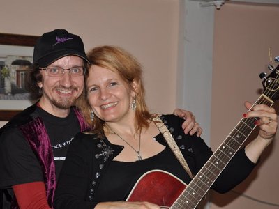 Ralph (Keys, producer, husband)  Julie at Grace with Jazz On Top CD Release