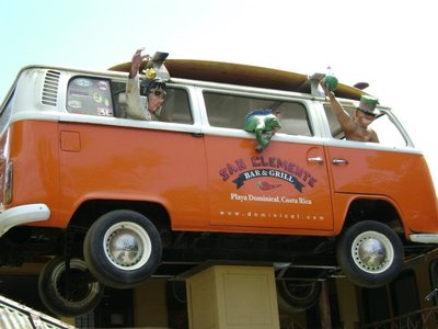 Van on stilts in Dominical