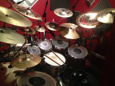 Dave's Drums Ready For Tracking at Mana Recording Studio