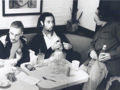 Red Eye 9 photo shoot. Think we were robbing condiments from the Bauhaus Cafe, Boston, MA.