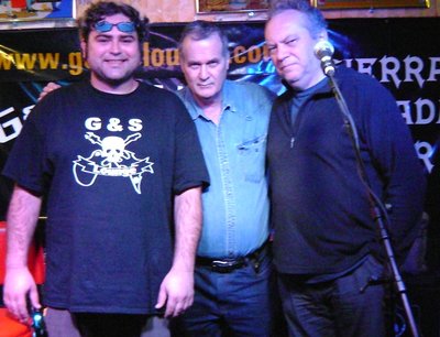 Sound engineer Tony Curtis,Jeff and DJ Mike Penard from Radio ISA in Leon,France.