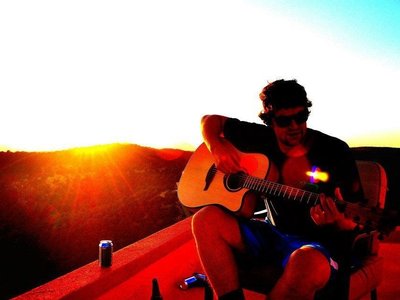 rooftop with a Colorado sunset