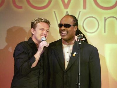 Jake Simpson & his idol Stevie Wonder on The Oprah Winfrey Show
