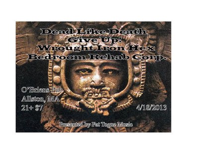 Flyer for 4/18/13 show at O'Brien's Pub, Allston, MA
