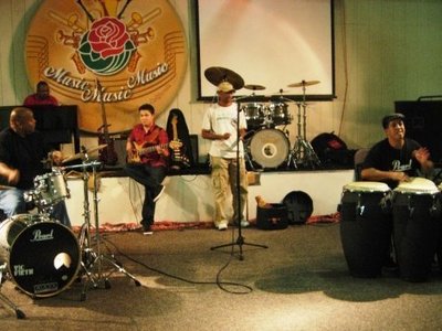 Larry Washington & Jose Rosa at Drummers for JESUS (In Photo) Larry, Joel, Edward, Mike, & Jose