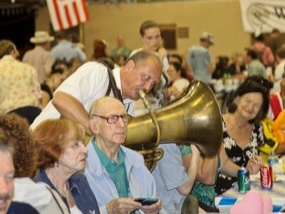 Claude entertaining the crowd at the 2012 Bahia Shrine Oktoberfest