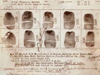 CLYDE BARROW BOOKING CARD
