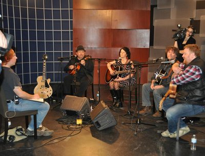 On set taping on Ensemble with host Jamie Tennant. Mark McNeil, Rachel Heart, me, Tomi Swick.
