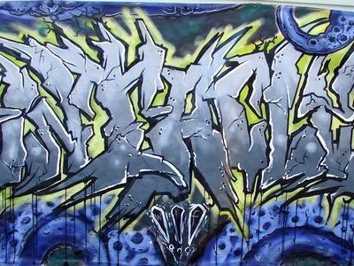 graffiti banner made @ tattoo clinic, Glens Falls,NY