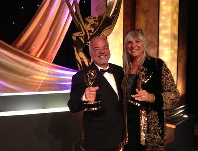 Ron Franklin and Lencsi Angel receive Emmy awards