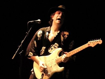 Gerry Joe Weise and custom Fender Stratocaster guitar.