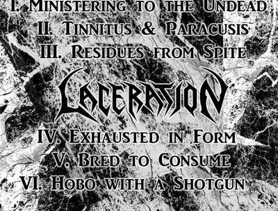 TINNITUS/LACERATION SPLIT TRACK LISTING