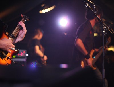 on stage....