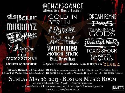 Flyer from Renaissance Alternative Music Festival, 26 May 2013