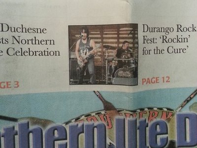 Our picture from the "Rockin for the Cure" show in CO is on the cover of the Southern Ute Drum paper