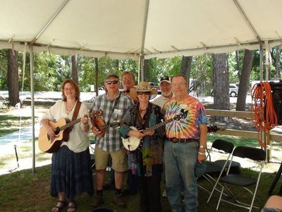Ron Johnson & Friends before playing the Main Stage at the 2013 Florida Folk Festival