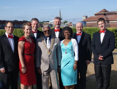 With The Mayor and Mayoress of Ipswich on the roof of the Willis building