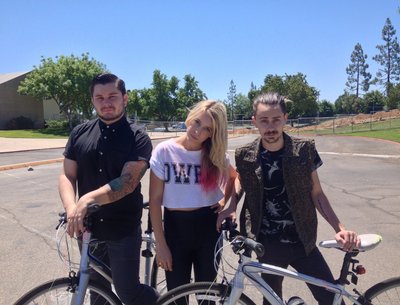 on the set of our "Paraoke" submission music video