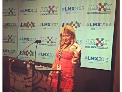 *LaNina* promoting her #Music CD OnStage for the LatinMixxAwards Conference in TimeSquare NY