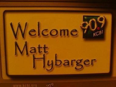 Welcome sign on door at KCBI visit