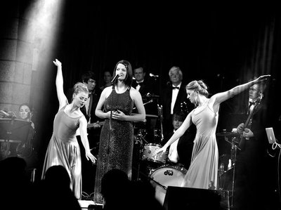 Live gig with a big band and dancing girls - awesome!